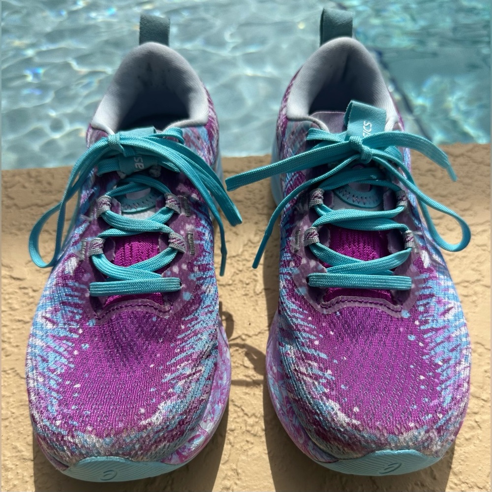 Asics Gel Noosa Tri 16 Bold Magenta Marbled Running Shies Women Size 8 Clean - Picture 2 of 14